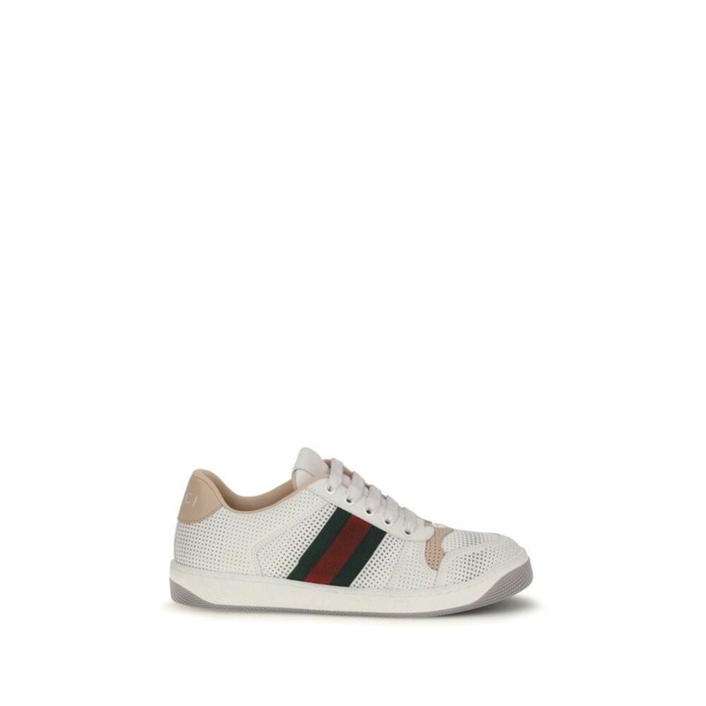 Gucci White Calf Leather Bos Taurus Athletic Women's Sneakers